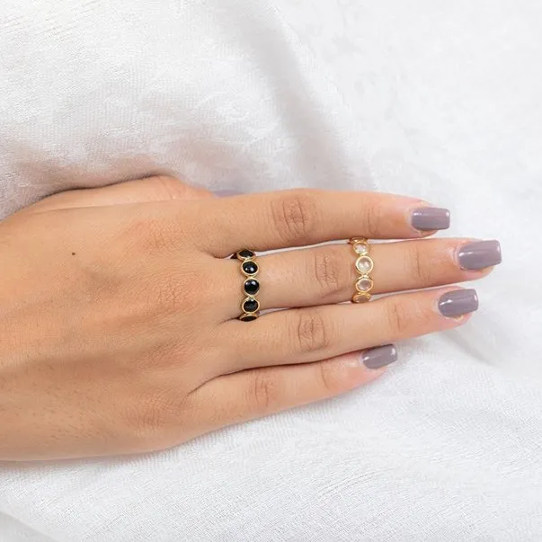 18K Gold Black Onyx Eternity Band