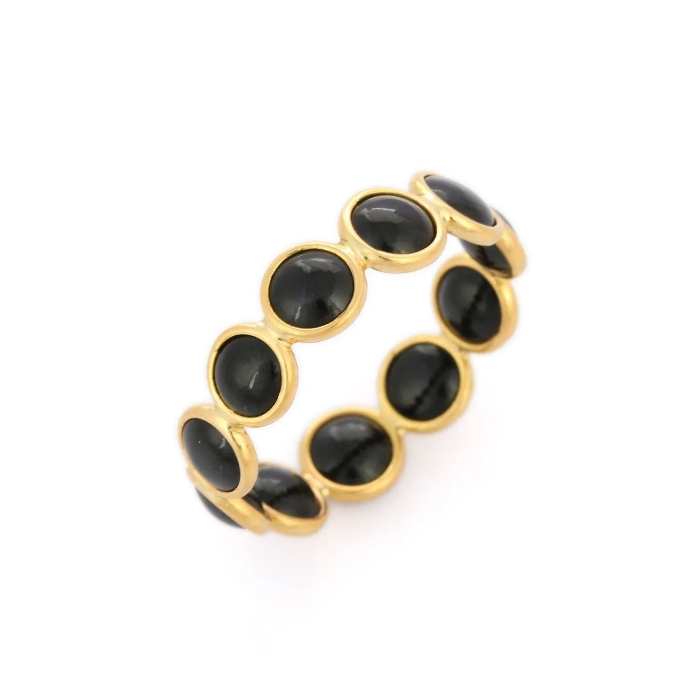 18K Gold Black Onyx Eternity Band