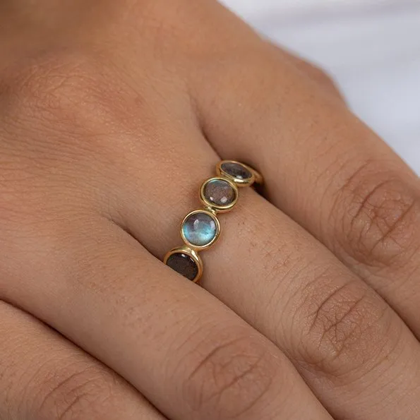 18K Gold Labradorite Eternity Band