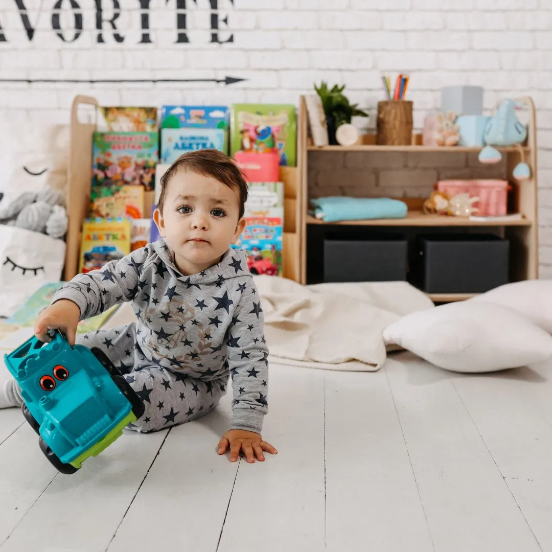 3-in-1 Montessori Shelves Set: Bookshelf   Toy Shelf   Lego Sorter