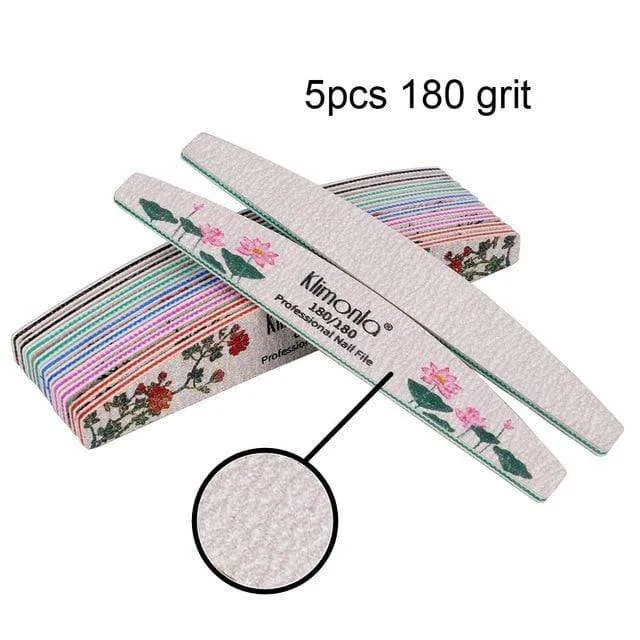 3/5/10pcs lot New Nail File Flower Printed Nail buffer Colorful Lime a ongle 80/100/150/180/240 Professional Manicure Tools