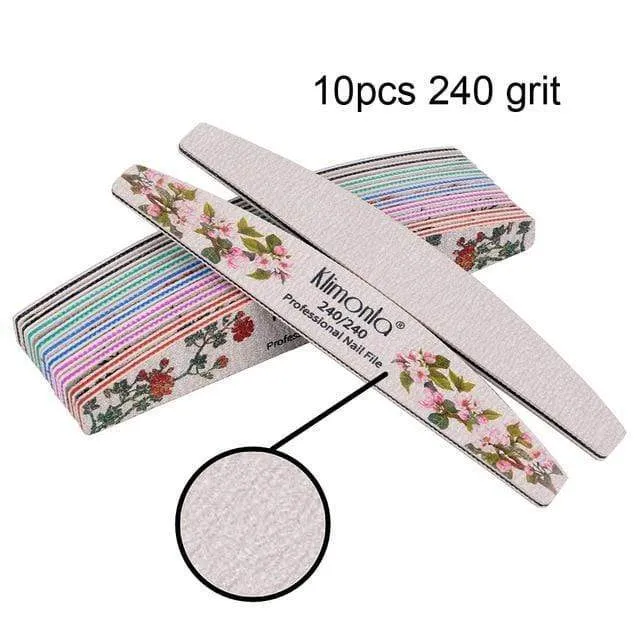 3/5/10pcs lot New Nail File Flower Printed Nail buffer Colorful Lime a ongle 80/100/150/180/240 Professional Manicure Tools