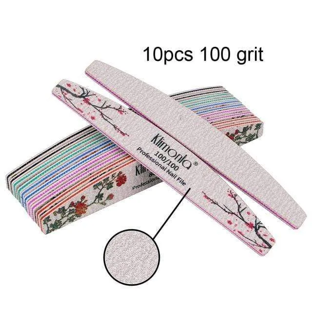 3/5/10pcs lot New Nail File Flower Printed Nail buffer Colorful Lime a ongle 80/100/150/180/240 Professional Manicure Tools