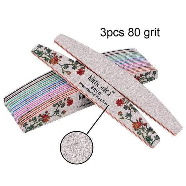 3/5/10pcs lot New Nail File Flower Printed Nail buffer Colorful Lime a ongle 80/100/150/180/240 Professional Manicure Tools