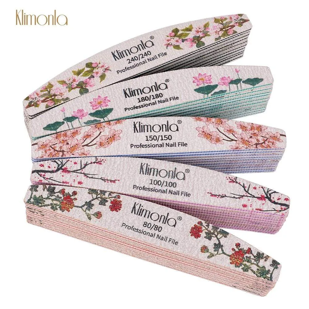 3/5/10pcs lot New Nail File Flower Printed Nail buffer Colorful Lime a ongle 80/100/150/180/240 Professional Manicure Tools