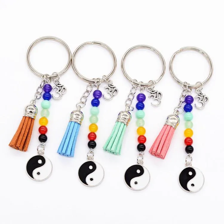 7 Chakra Yin & Yang Keychain