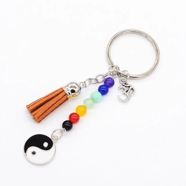 7 Chakra Yin & Yang Keychain