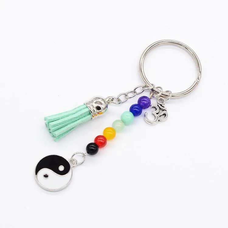 7 Chakra Yin & Yang Keychain