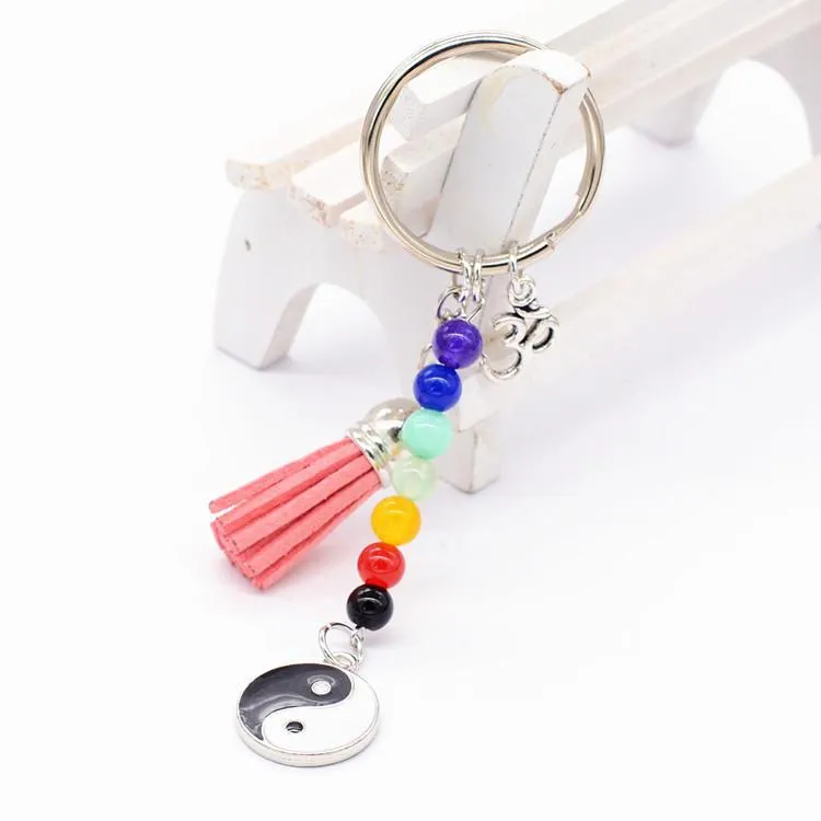 7 Chakra Yin & Yang Keychain