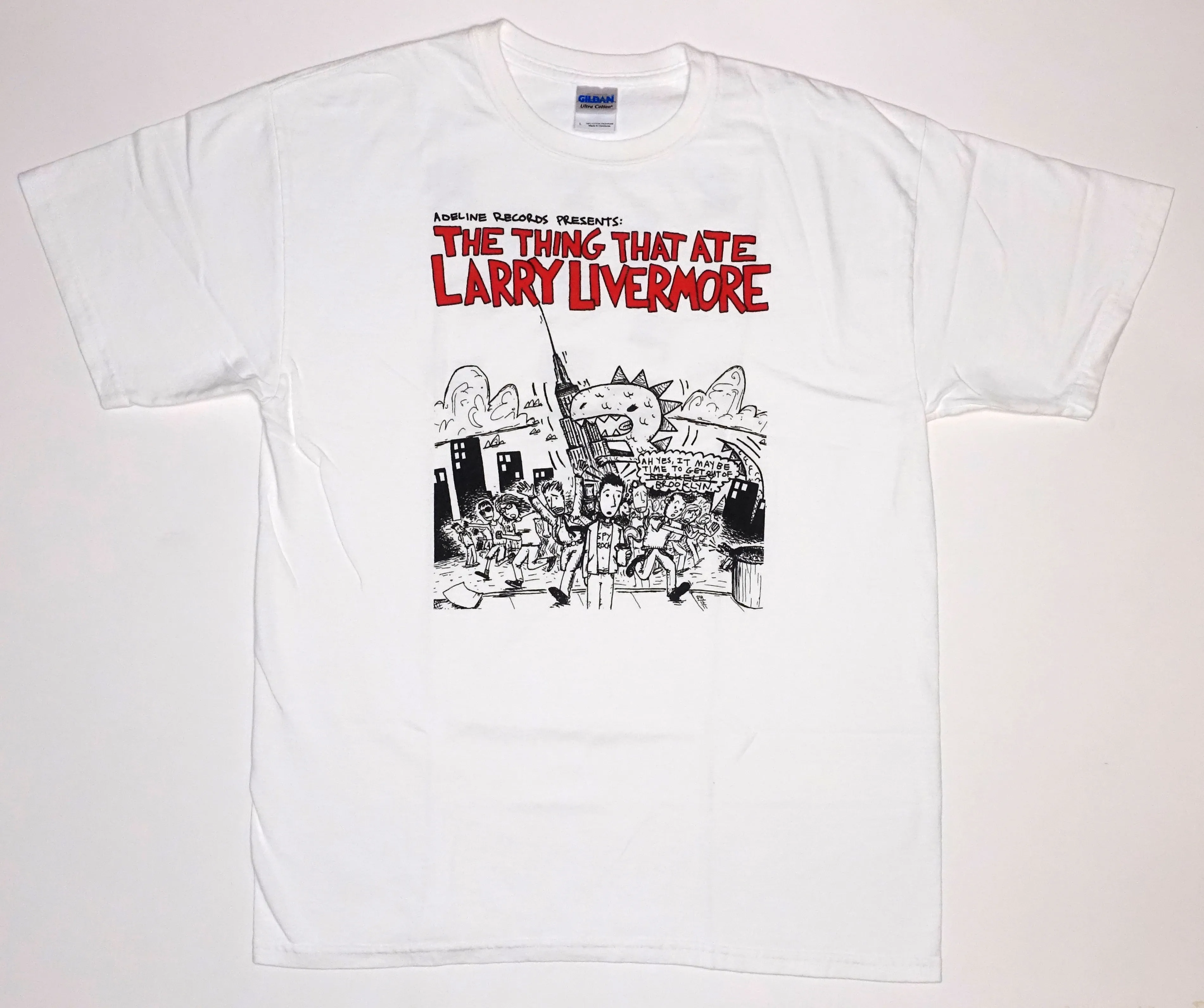 Adeline Records - The Thing That Ate Larry Livermore Shirt Size Large