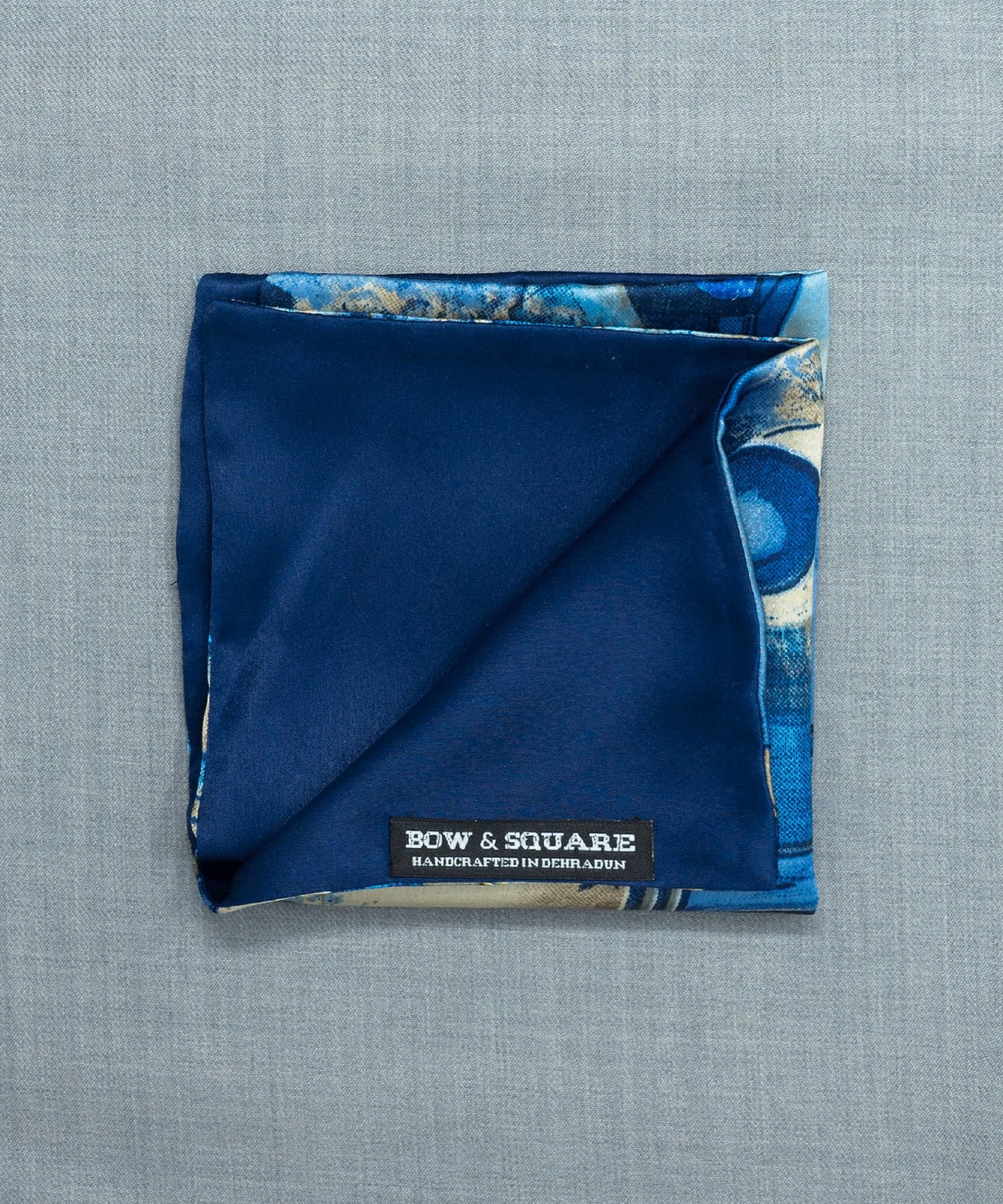 After 8 Abstract Blue Pocket Square