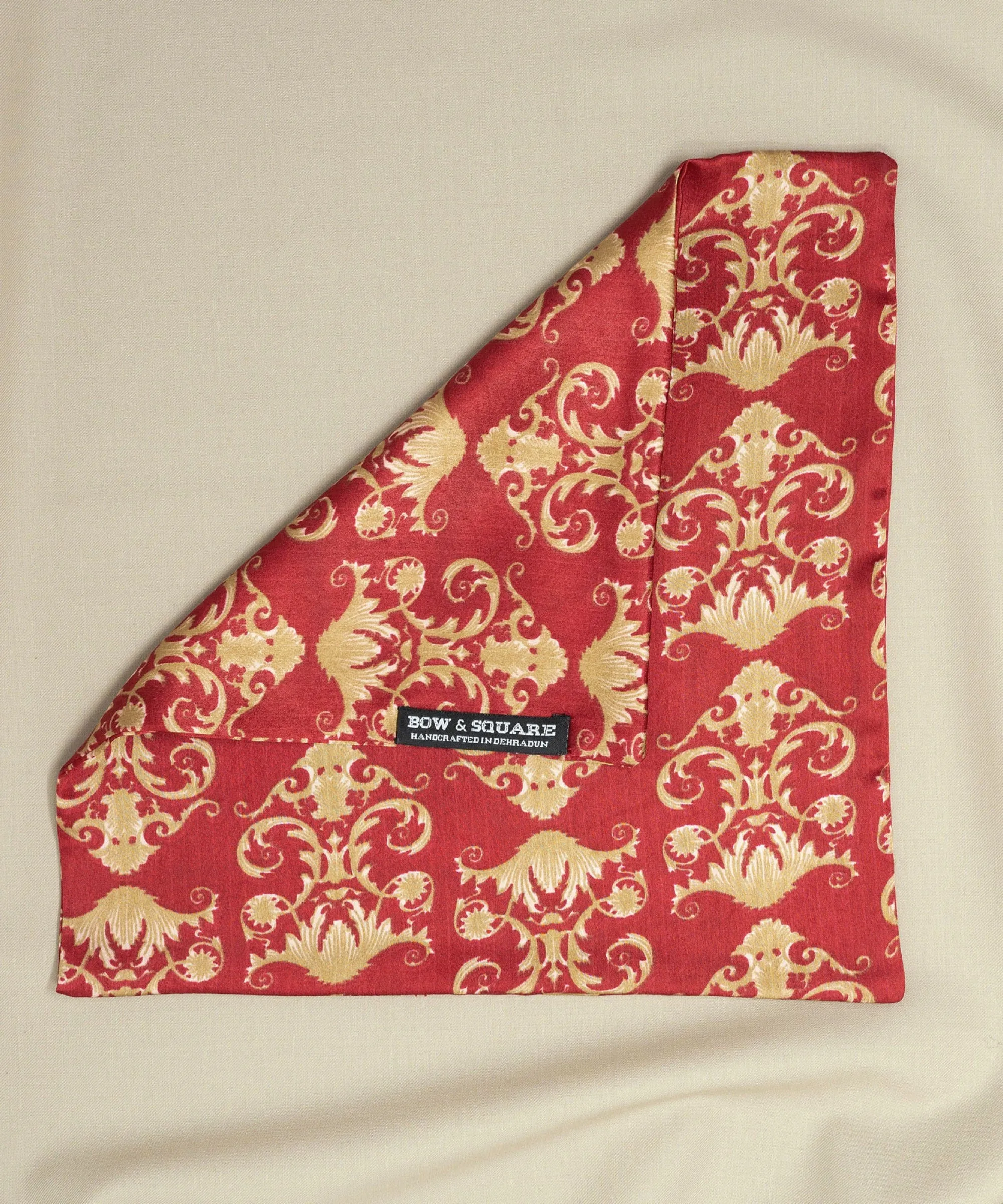 After 8 Abstract Red Pocket Square