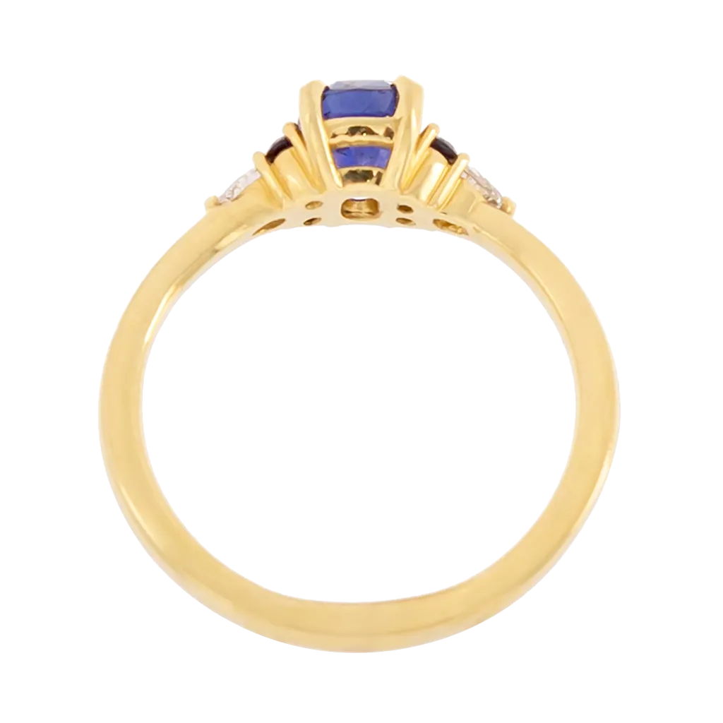 AGL Certified No Heat Cushion Cut Ceylon Sapphire Ring