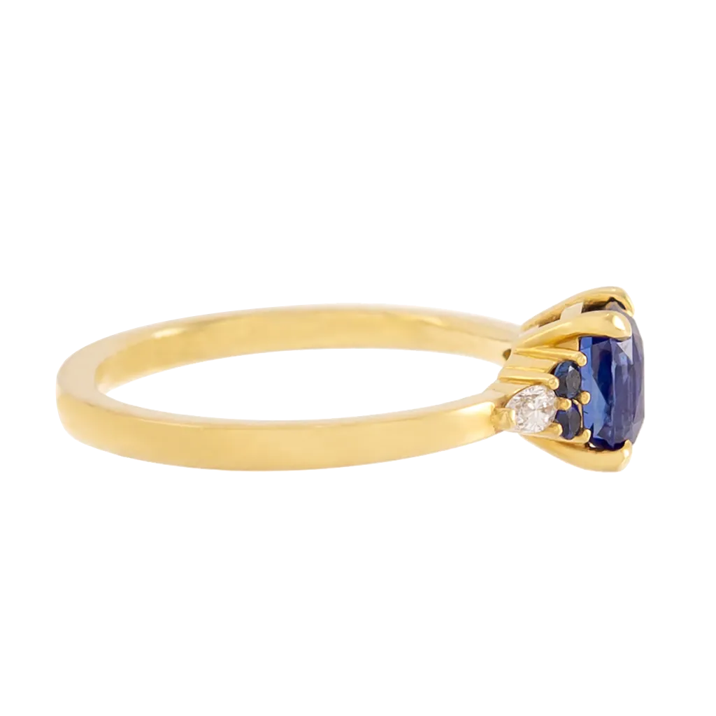 AGL Certified No Heat Cushion Cut Ceylon Sapphire Ring