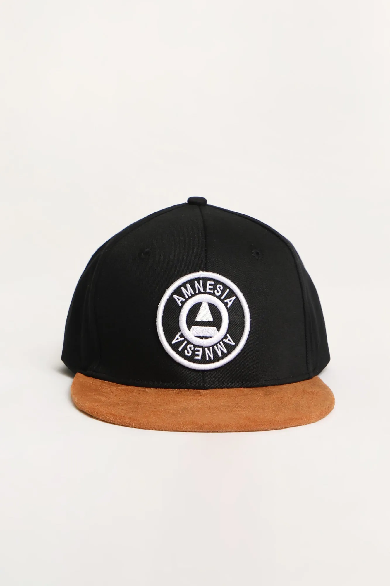 Amnesia Mens Patch Logo Flat Brim Hat