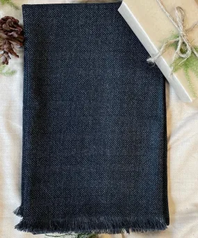 Anchor Black Herringbone Tweed Scarf