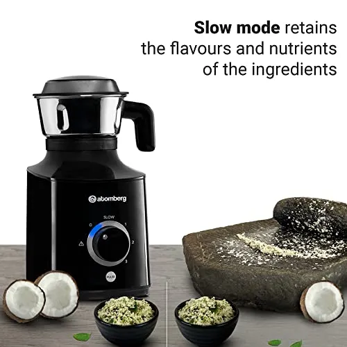 Atomberg MG1 Mixer Grinder with BLDC Motor, Slow Mode & Advanced Safety Features, 3 Jars and Chopper (Red Wine)