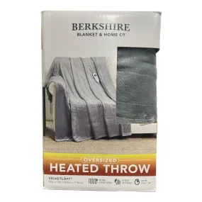 Berkshire Oversized 5 Setting Heated Throw with Auto Shut Off, 60"x70", Grey