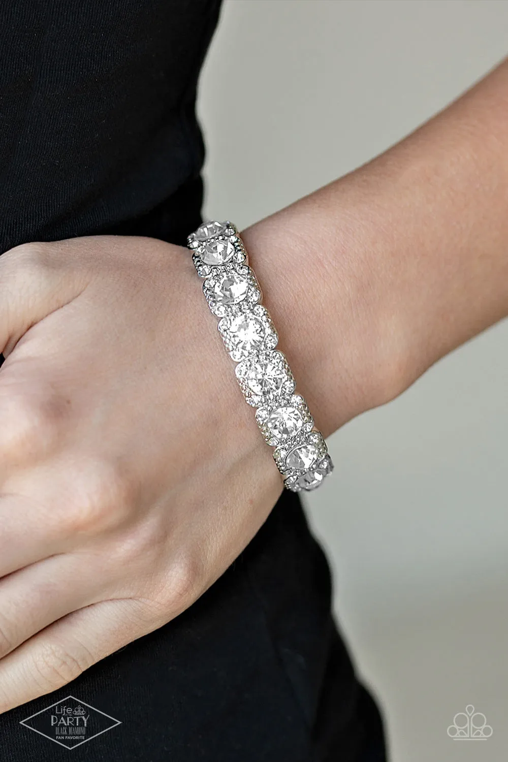 Blinged Out - White Paparazzi Bracelet