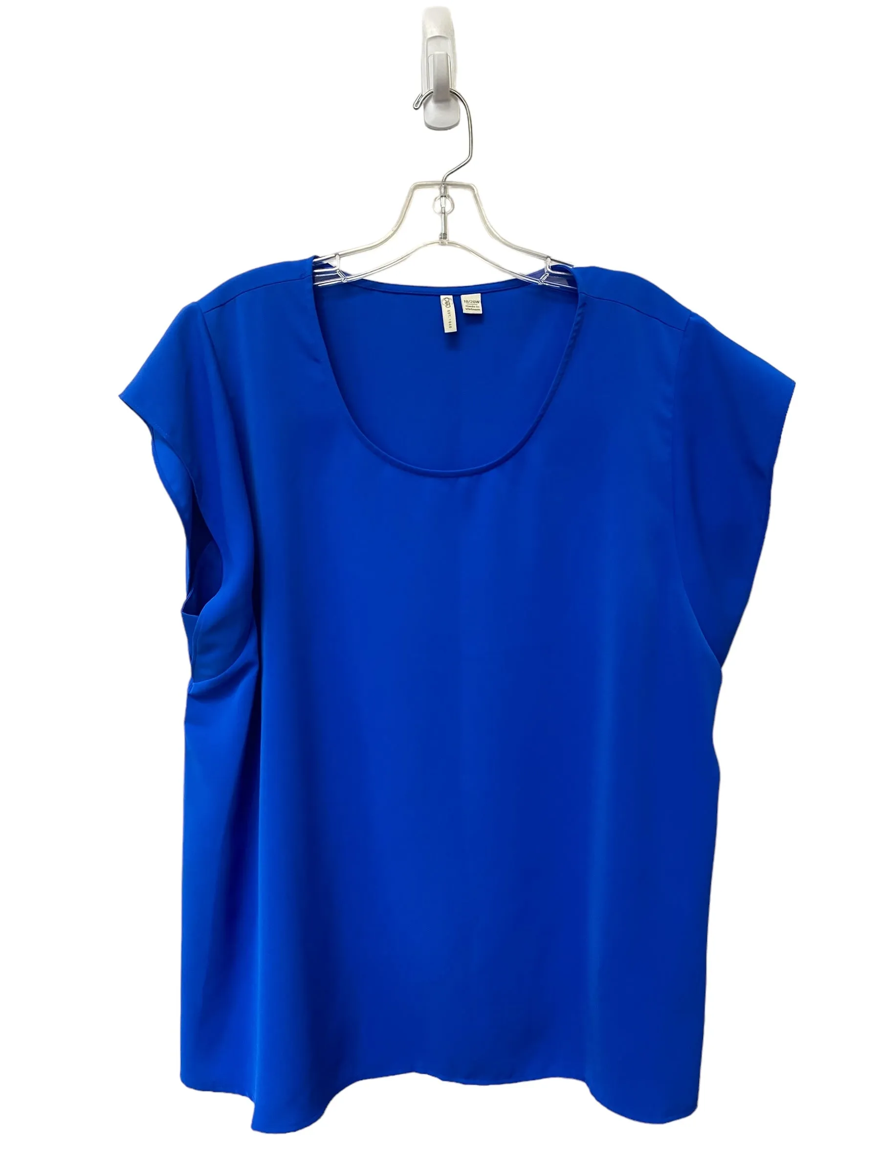 Blue Top Short Sleeve Basic Cato, Size 18