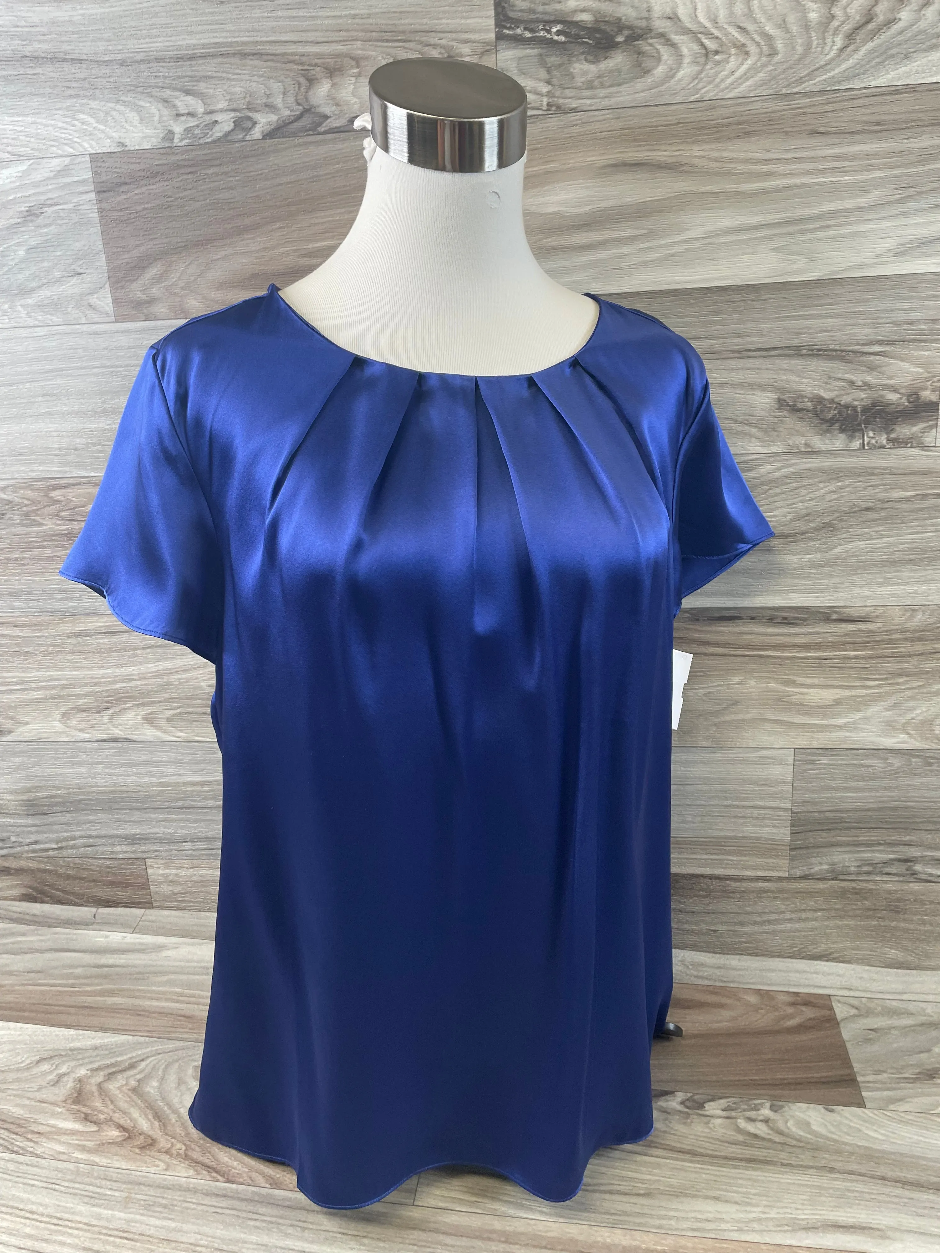 Blue Top Short Sleeve Basic Talbots, Size Petite  M