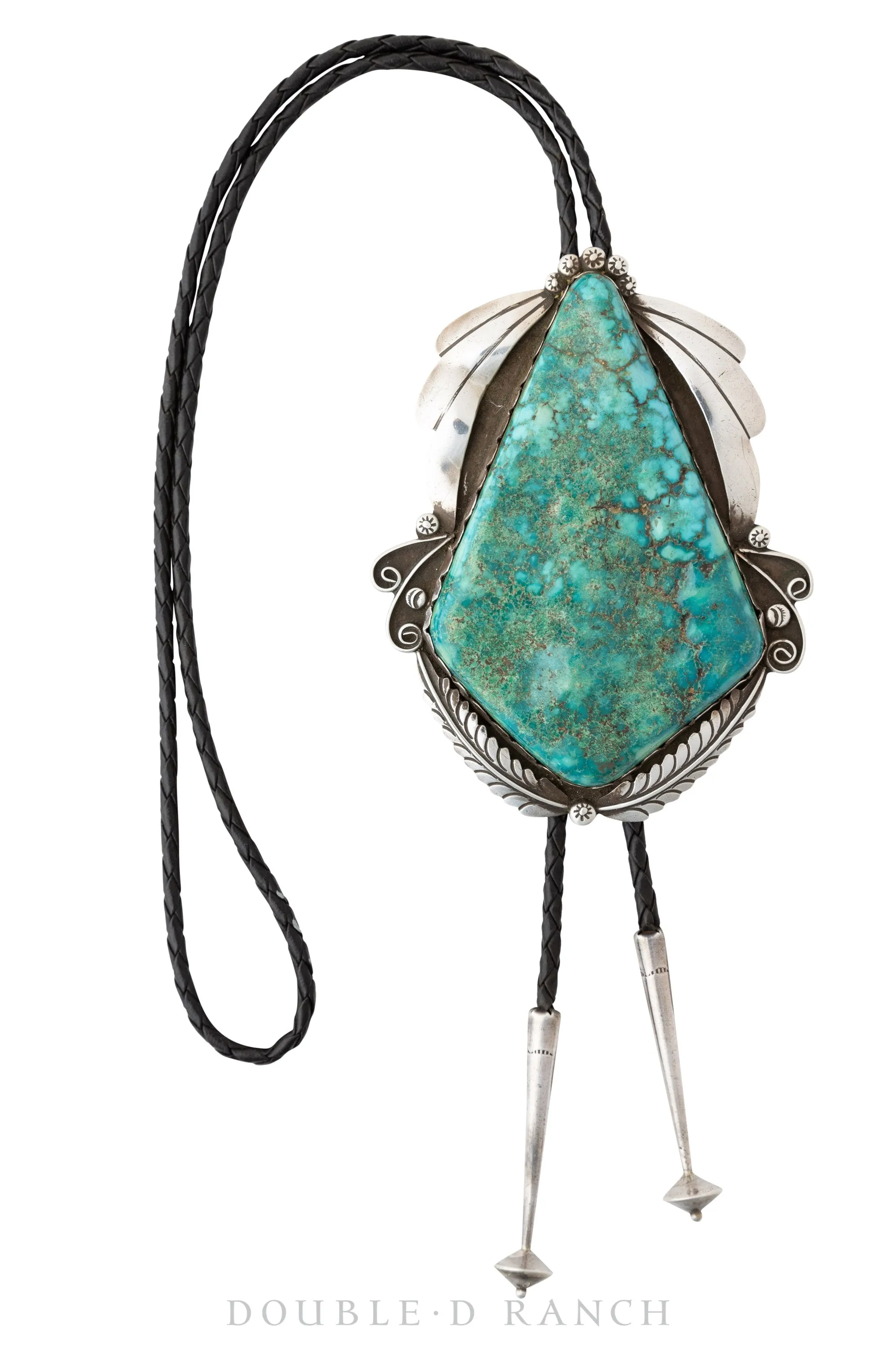 Bolo, Specimen, Natural Stone, Turquoise, Hallmark, Vintage, 1945