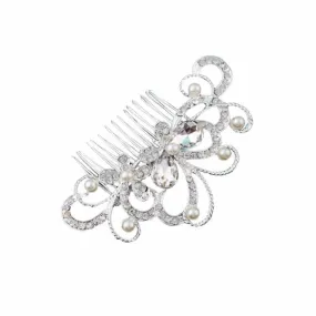 Bridal Wedding Butterfly Diamond Pearl Hairpin Hair Clip Comb Jewelry