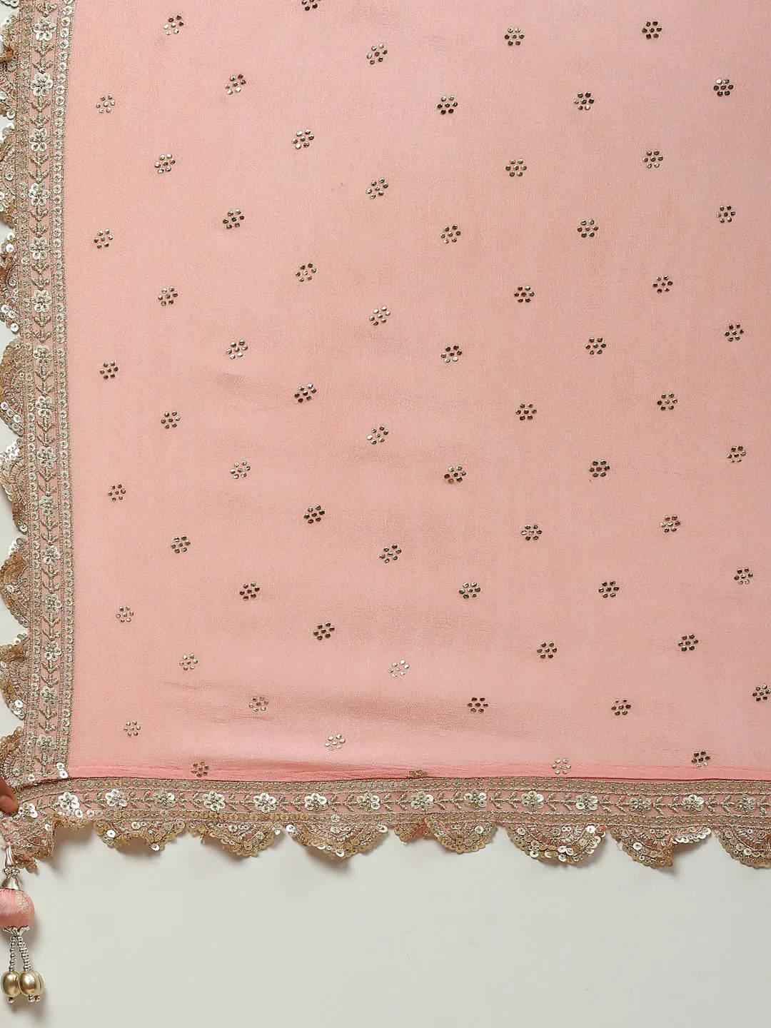 Brocade Embroidered Banarasi Handloom Kurta With Churidar & Dupatta