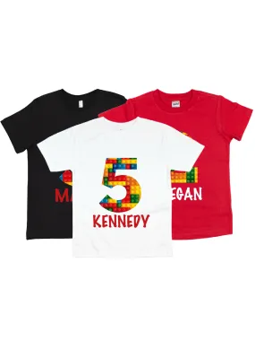 Building Blocks Kids Shirt - Black, Red, & White