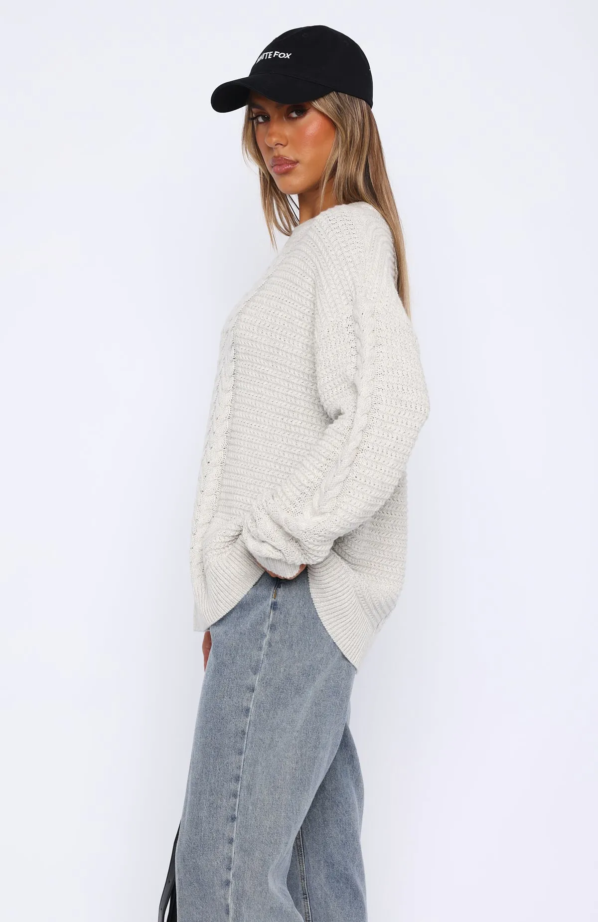 Candlelit Knit Sweater Grey Marle