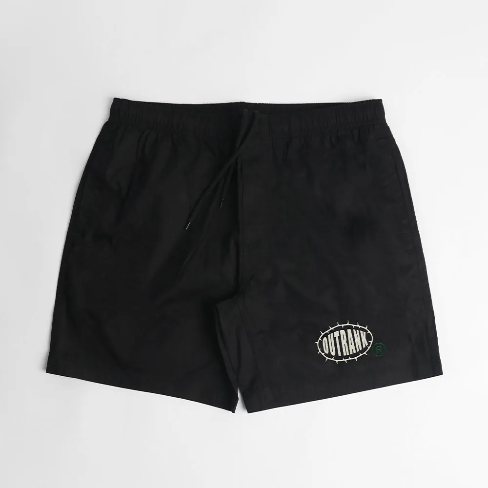 Can't Catch Us Embroidered 6" Nylon Shorts