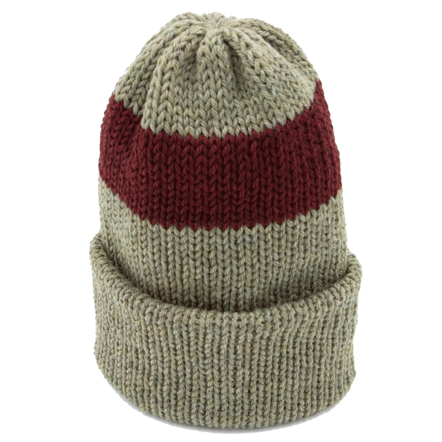 Chimney LTD O.G. Fold Beanie Pampas Green Heather/Garnet Red Heather