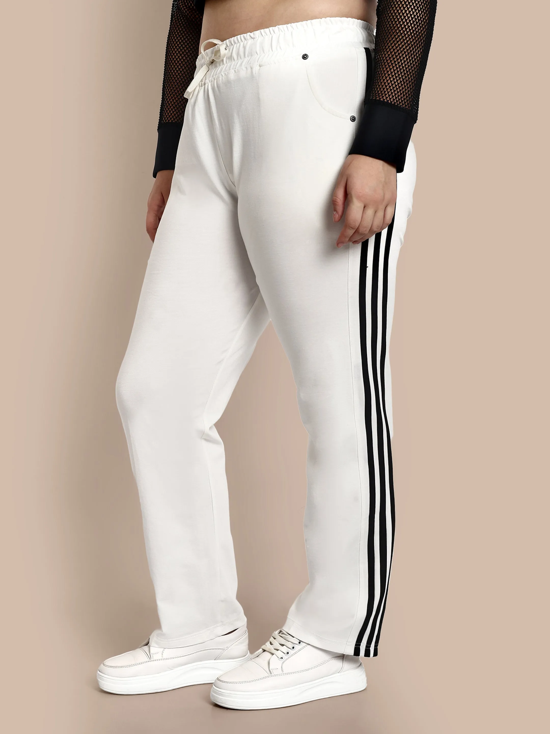 Cotton Rich Side Stripes Joggers Pants