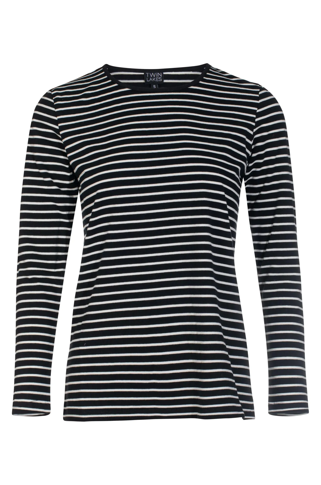 Crew neck Stripe Top | BLACK IVORY | 6561ZZ