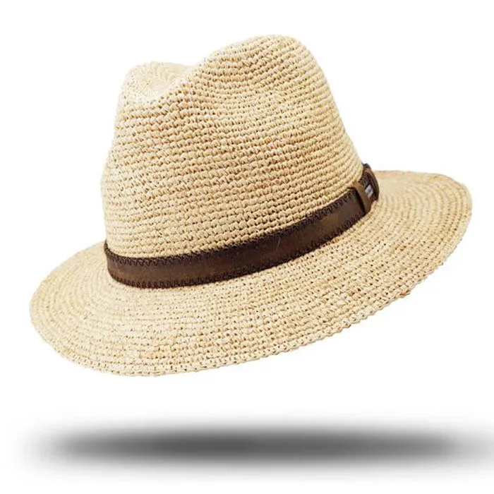 Crocheted Raffia Fedora-SD751