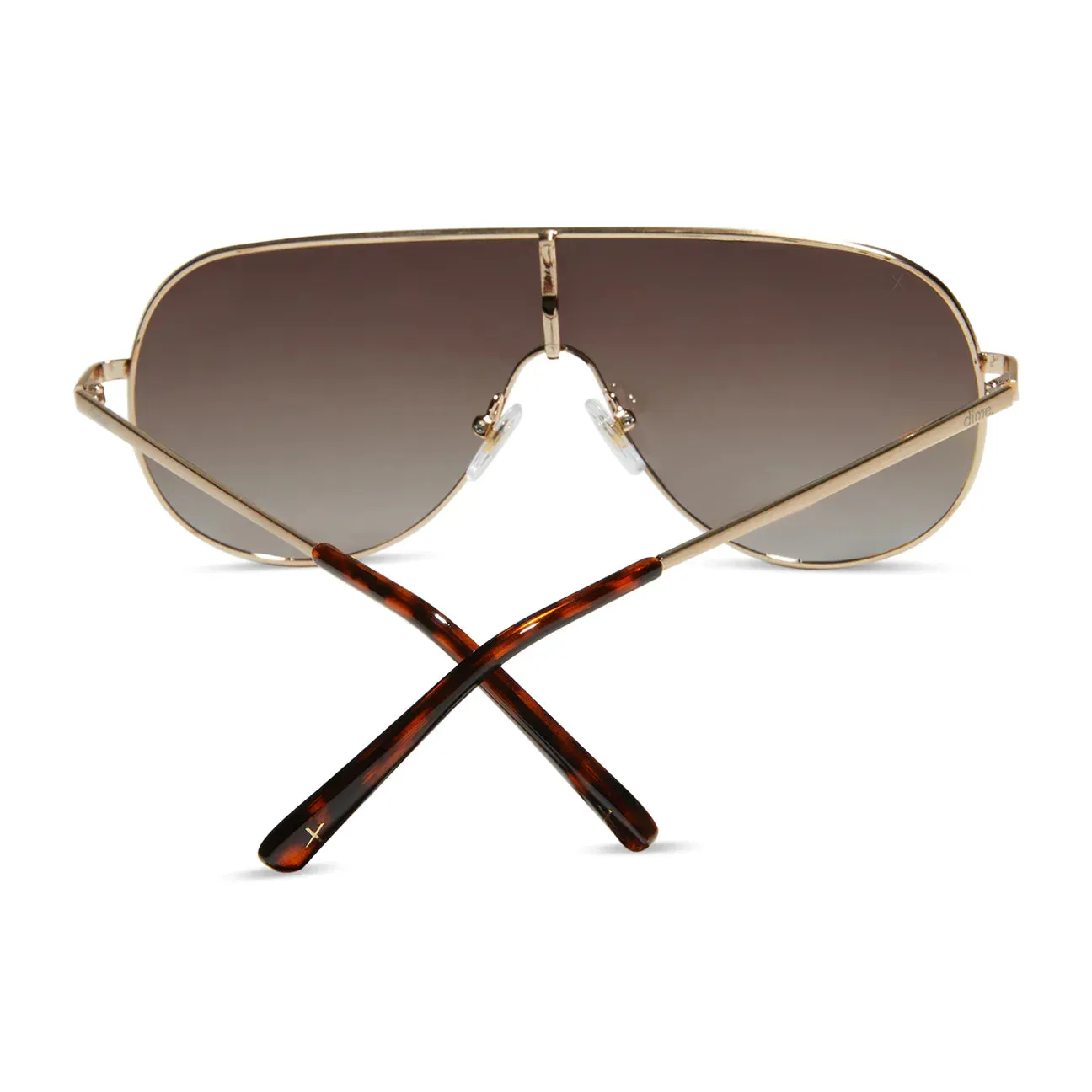 Dime Tarzana brushed gold brown gradient polarized sunglasses