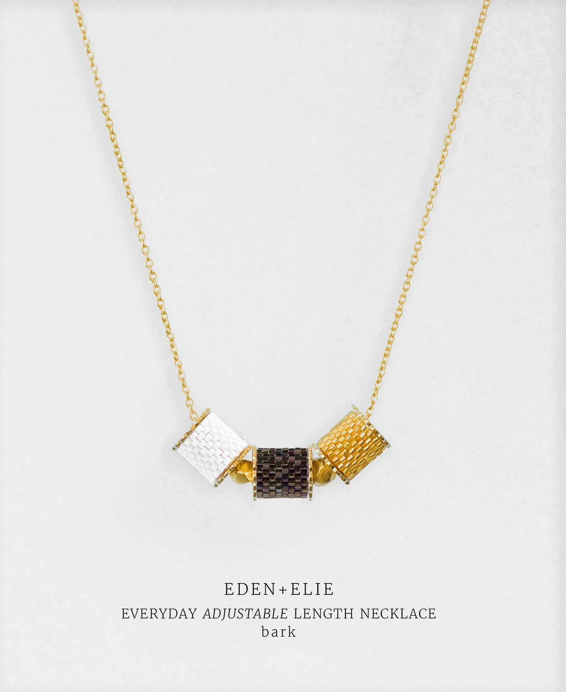 EDEN   ELIE Everyday adjustable length necklace - bark brown