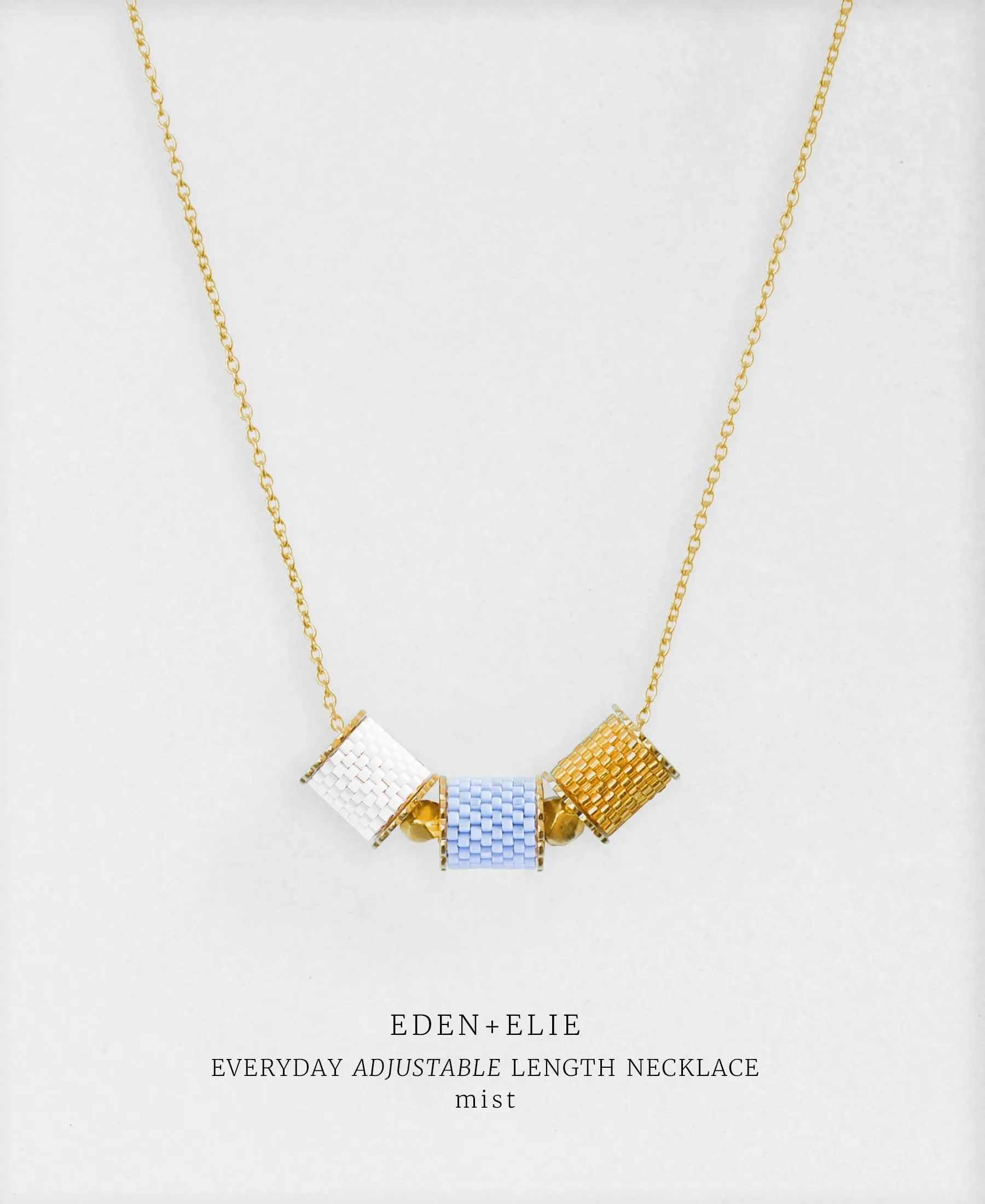 EDEN   ELIE Everyday adjustable length necklace - mist blue