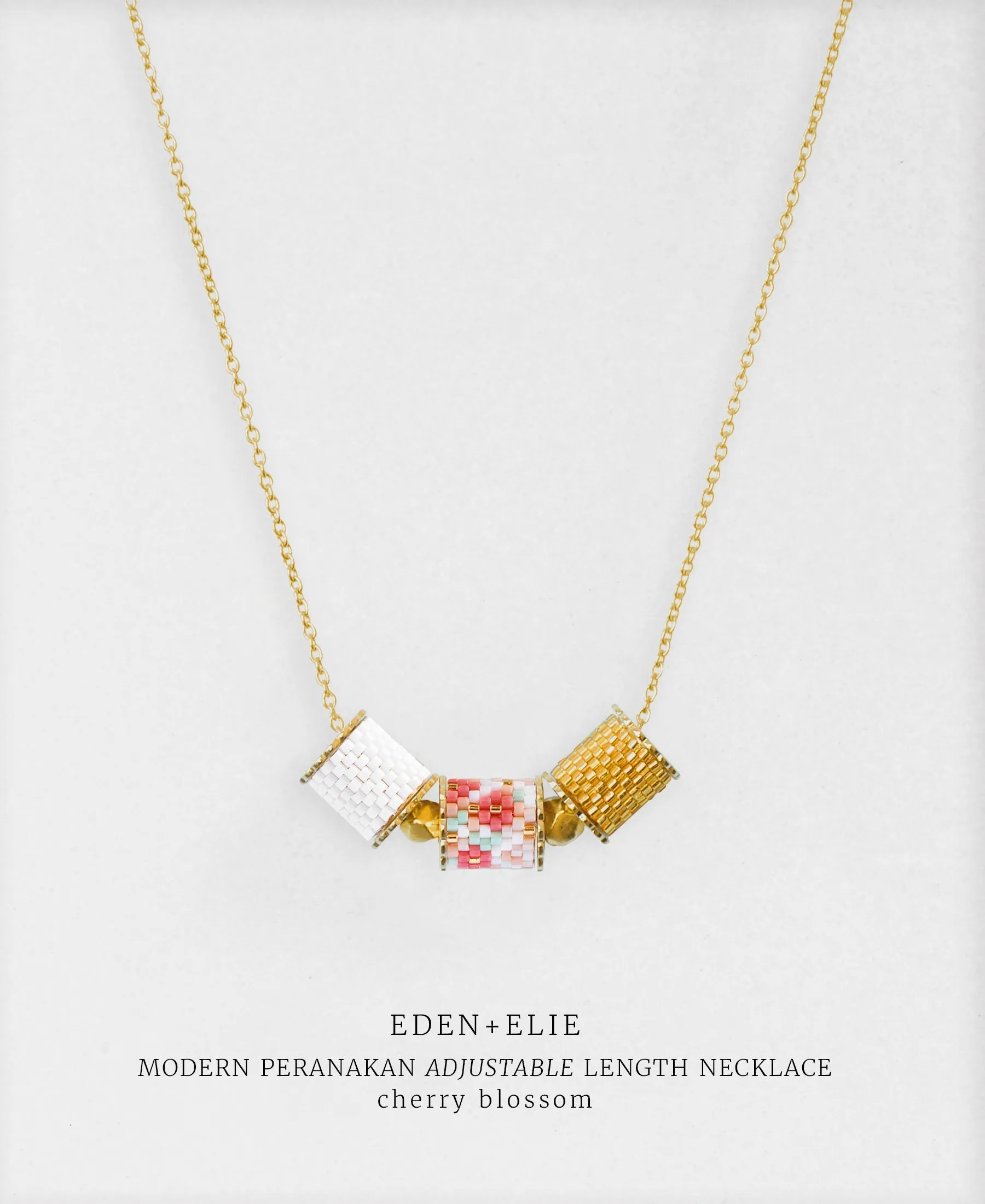 EDEN   ELIE Modern Peranakan adjustable length necklace - cherry blossom