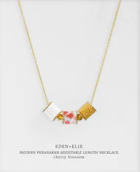 EDEN   ELIE Modern Peranakan adjustable length necklace - cherry blossom