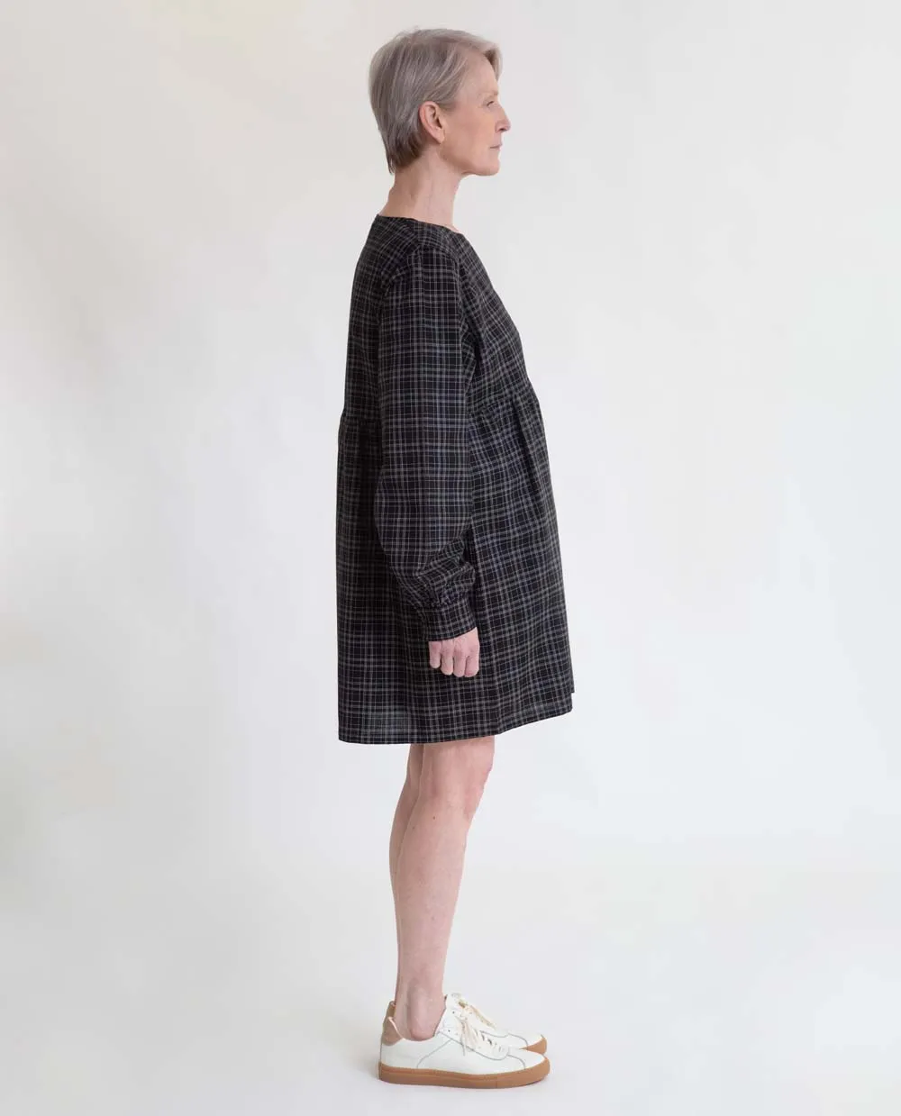 Eloise-Cay Organic Cotton Dress In Black & White Check