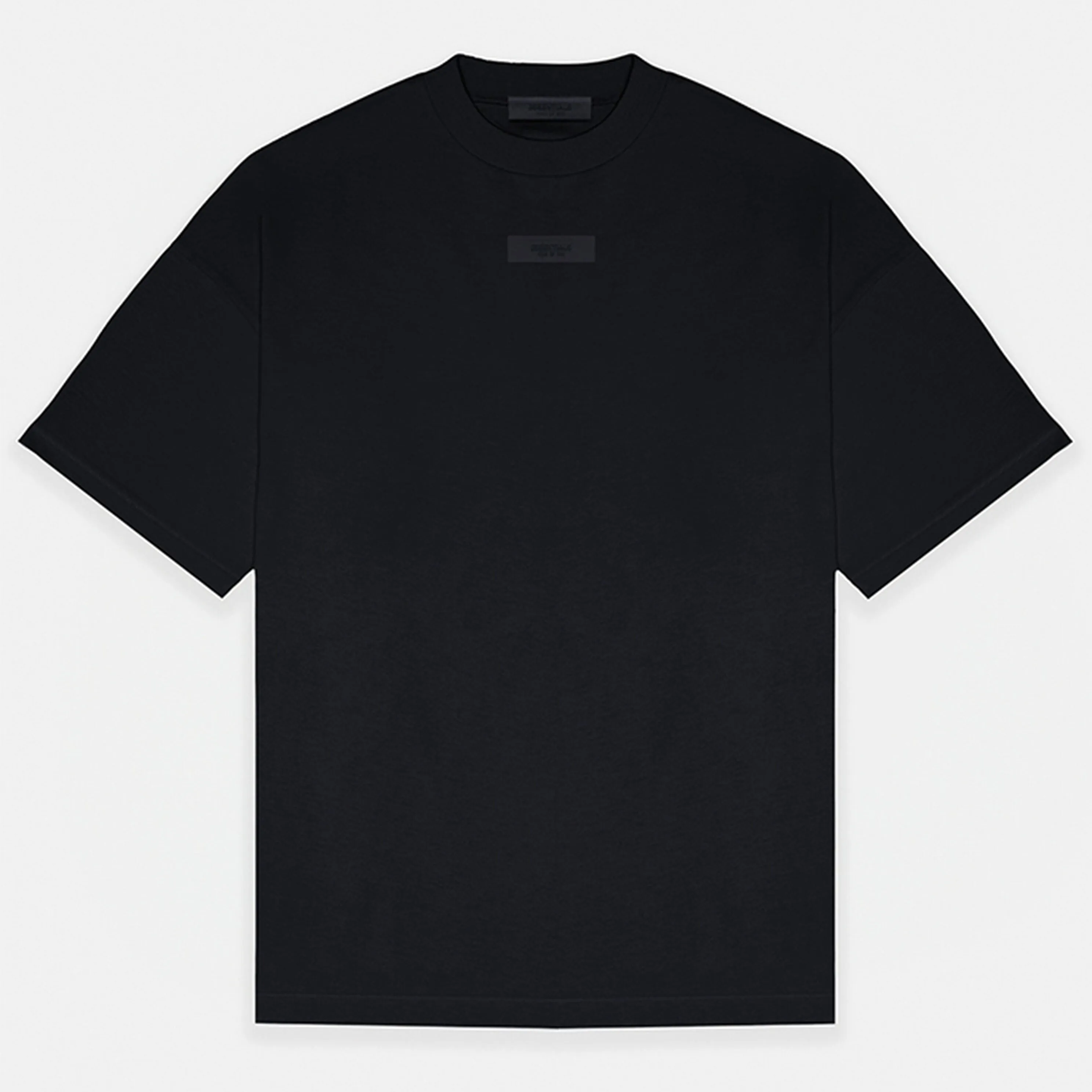 Fear of God Essentials Applique Box Logo Drop Shoulder Tee Black (Oversized)