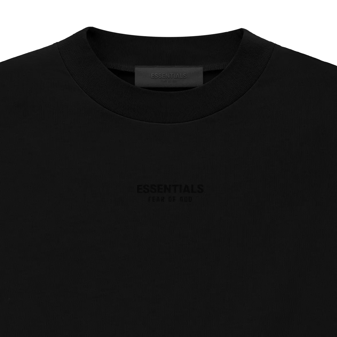 Fear of God Essentials Applique Logo Drop Shoulder Tee Jet Black (Oversized)