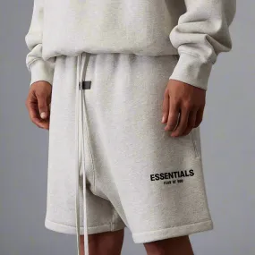 FEAR OF GOD Essentials Felt Logo Sweat Shorts Light Oatmeal