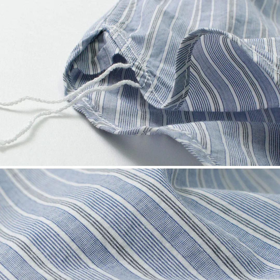 FOB FACTORY / F3488 striped band collar shirt