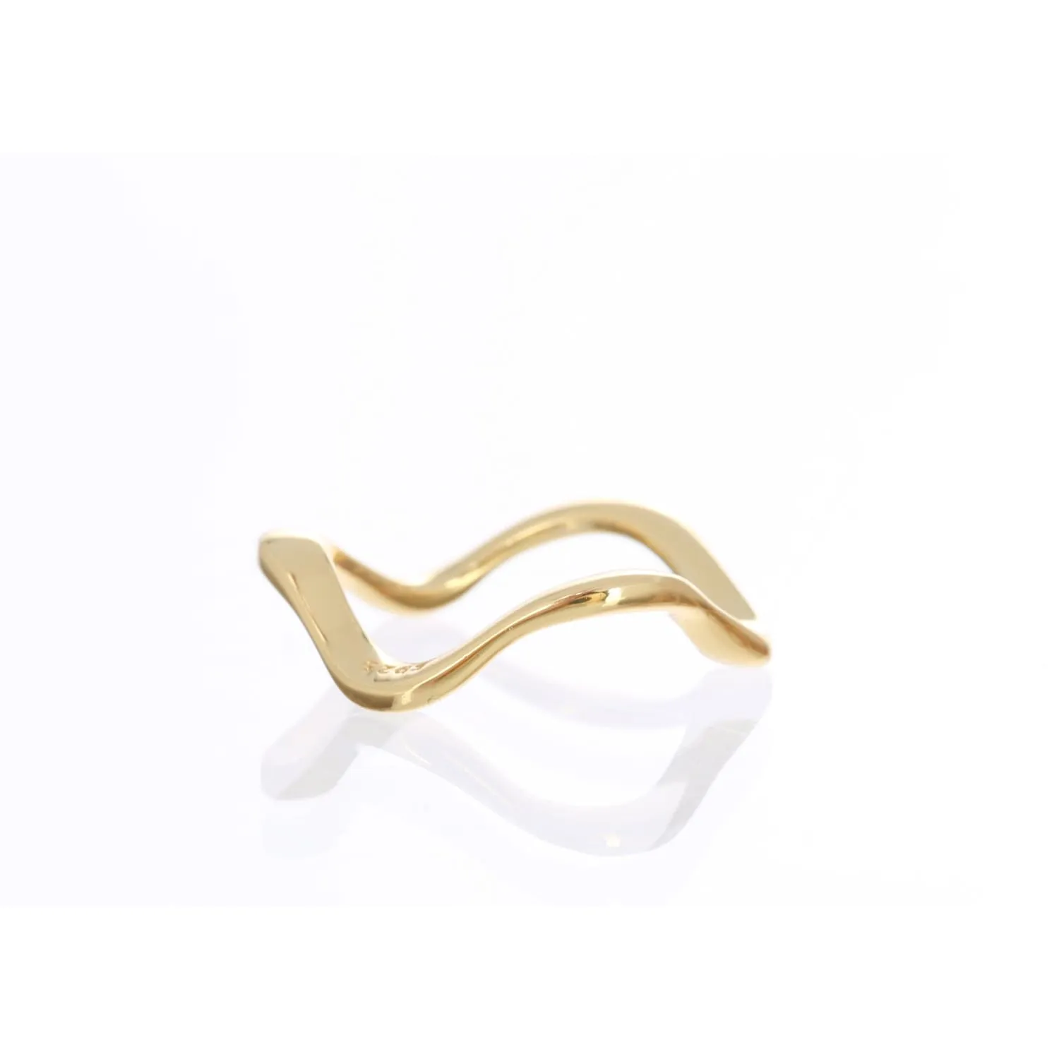 Gold Vermeil Wave Ring, Sound Wave Ring, Gold Twist Ring, Grunge   Whimsigoth