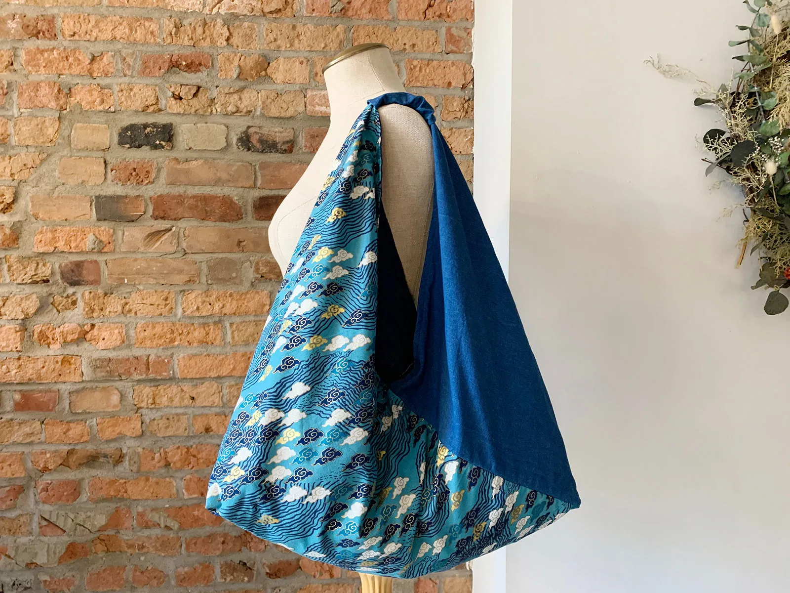 *Handmade* Origami bag | Market bag | Kumo (Teal)