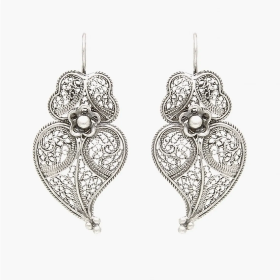 Heart of Viana Filigree Silver Earrings