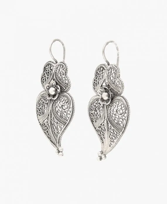 Heart of Viana Filigree Silver Earrings