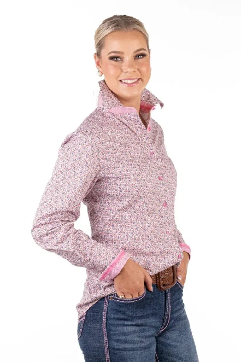 Hitchley & Harrow Shirt Womens Fitted Pink Floral